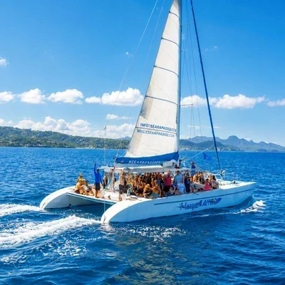 Tout Bagay Tour: Catamaran, Waterfall and Snorkeling in Saint Lucia – Transportation 