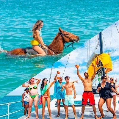 Ocean Outpost All-Access Pass: Horseback Riding, ATV, Catamaran and Snorkeling with Transportation