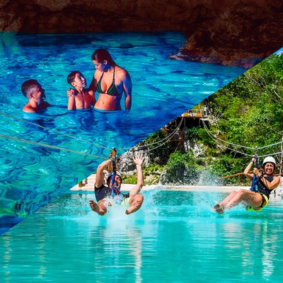 Scape Park Full Admission: Zip Line and Cenote with Transportation