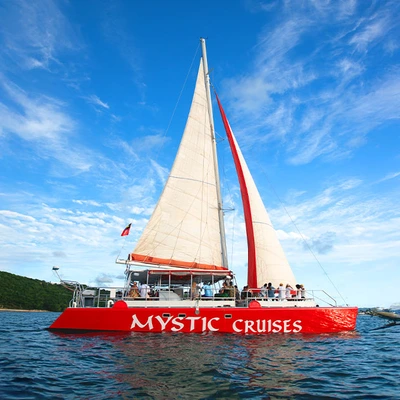 Mystic Island Safari in Antigua with Catamaran, Snorkeling and Open Bar
